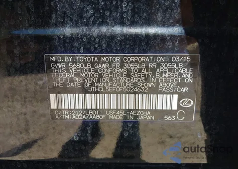 2015 Lexus Ls 460 z USA, uszkodzony, nr VIN JTHCL5EF0F5024632